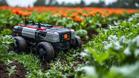 agricultural robot in a field