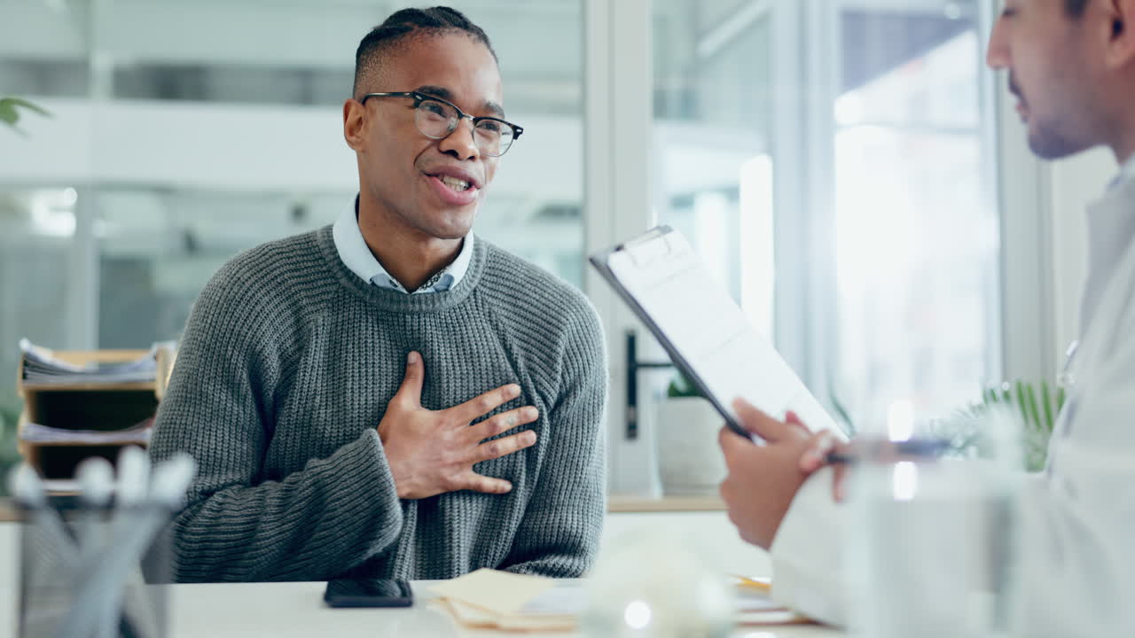 Hospital, consultation and doctor with patient