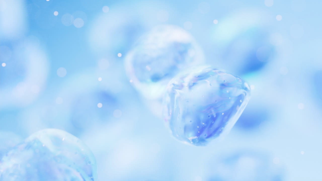 투명한 거품과 그라디언트 색상, 3d 렌더링