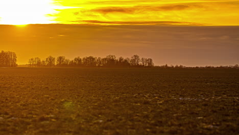 amazing timelapse above a field during golden hour