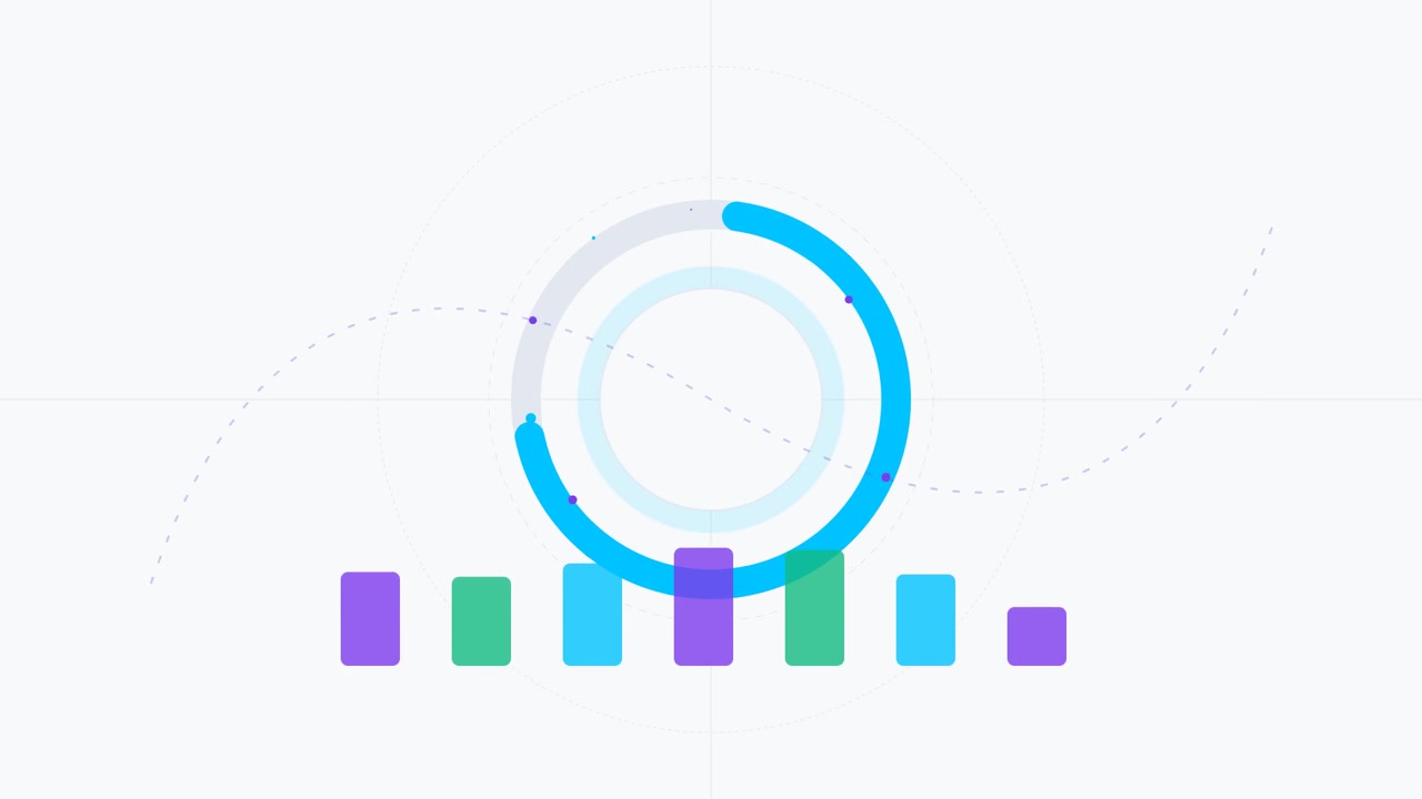 Animated Circular Progress Chart with Growing Bar Graph