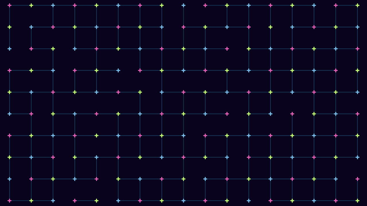 cuadrícula de líneas coloridas en fondo oscuro