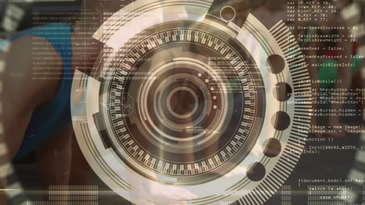 운동 하는 사람 들 을 스캔 하는 범위 의 애니메이션