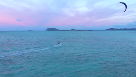 Aerial-of-Kite-Boarder-in-Kaneohe-Bay