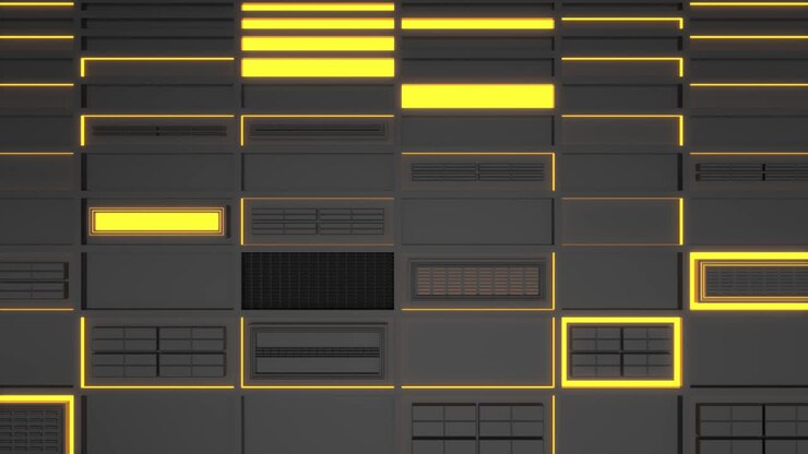 Animoitu futuristinen teknologia- tai teollisuustaustasilmukka