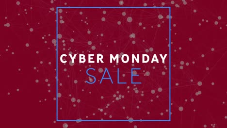 Animación-Del-Texto-De-Venta-Del-Cyber-Monday-A-Través-De-Redes-De-Conexiones.