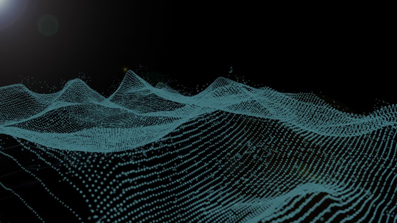 4k imágenes futuristas de partículas wireframe forma de montaña luz de aurora en el diseño gráfico de la galaxia.