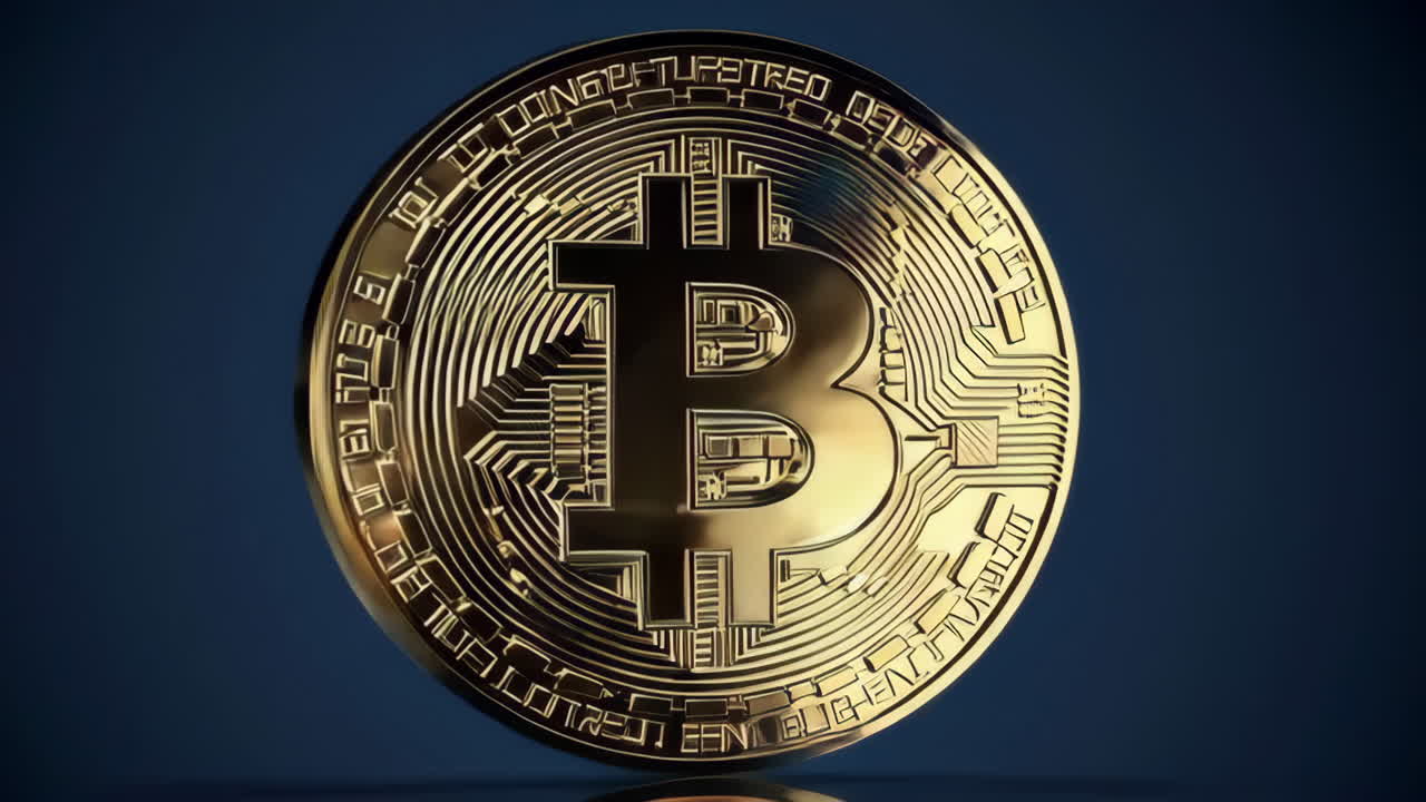 Bitcoin Coin 3D Rendering