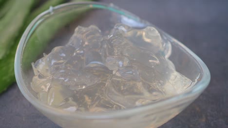 aloe vera gel in a glass bowl