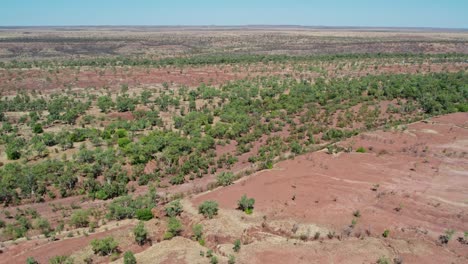 aerial view of the dry victoria river and landscape north of kalkarindji, gurindji, northern territory, australia, august 2022.