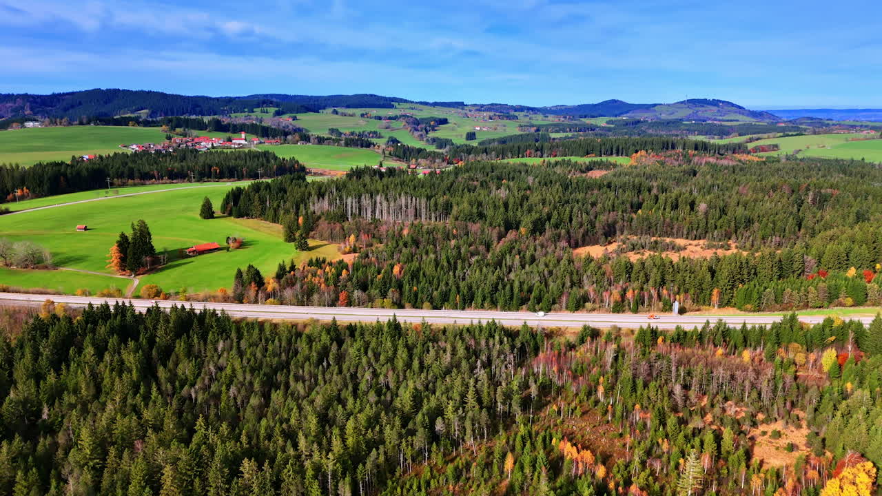 Rural farmland with forests from above. Rural farmland blended with forest zones seen from the air