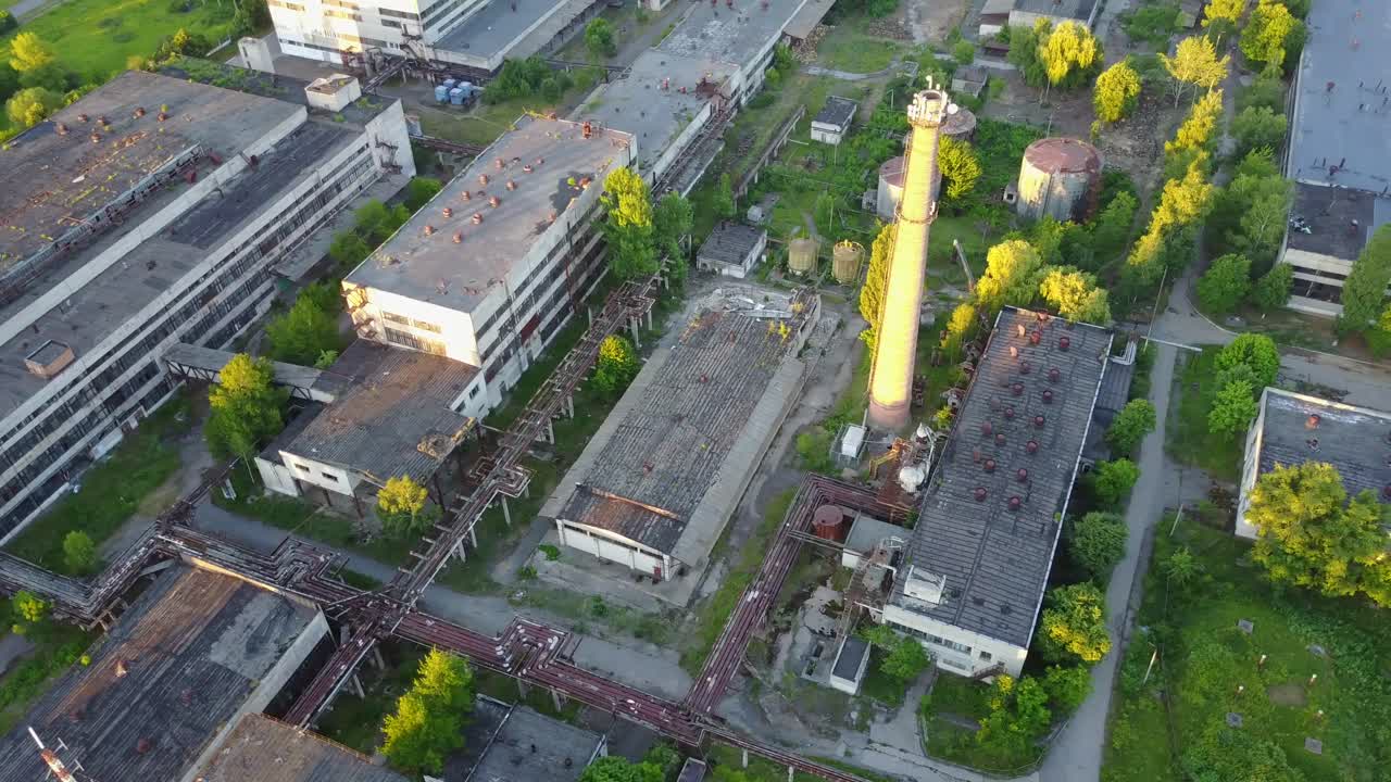 The Old Industrial Factory. The old derelict factory laying in countryside