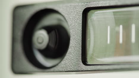 close-up of a vintage dashboard component