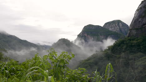 misty mountains in amboro national park, bolivia jib shot