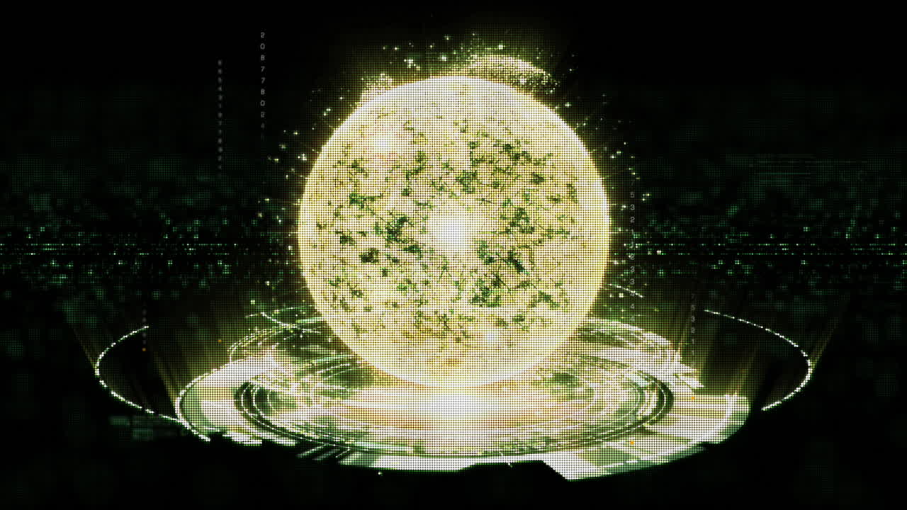 배경 화면 디스플레이를 위한 가상 홀로그램 동작 요소가 있는 미래형 그래픽 사용 인터페이스 헤드업 디스플레이