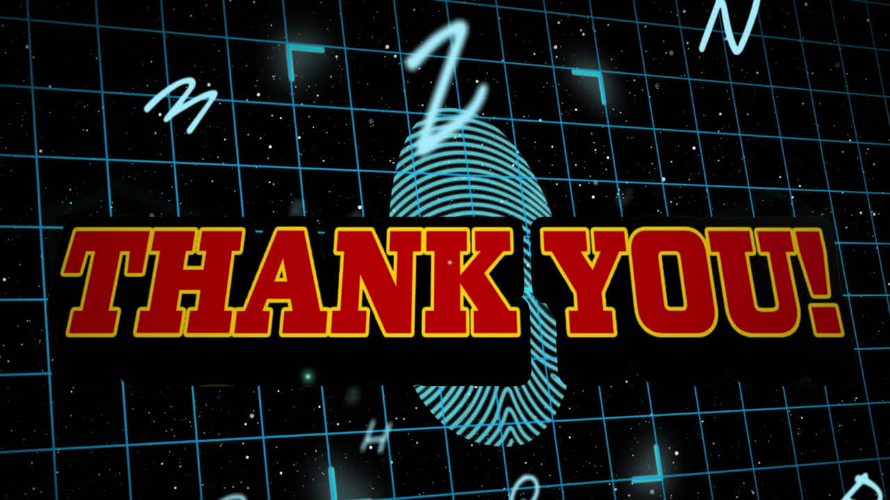 보안 지문과 그리드에 있는 문자에 대한 감사 문자의 애니메이션