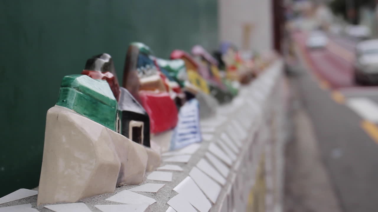 Miniature Houses Mosaic Wall Art