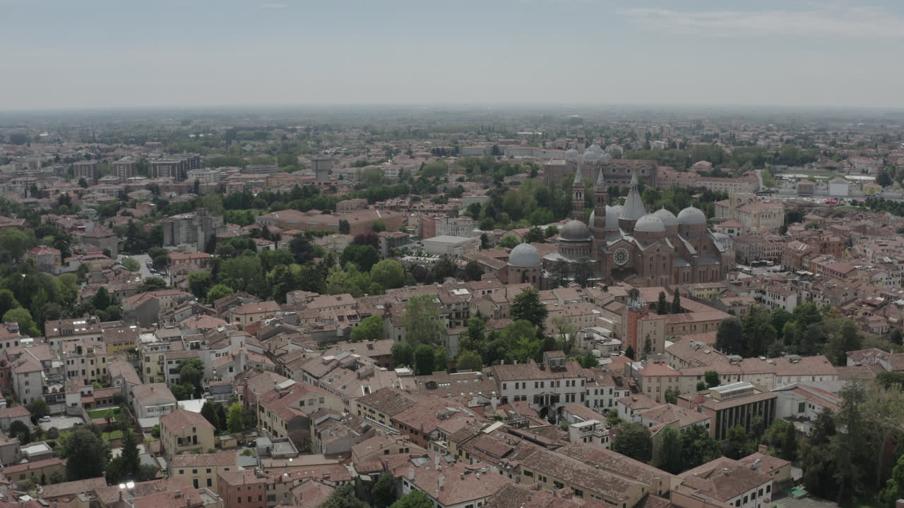 Italy Padua city drone shot 4K landscape