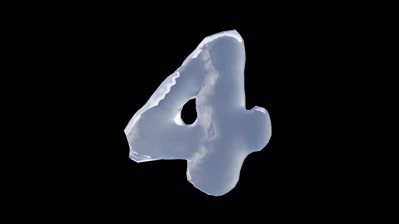 Liquid Number 4 on Transparent Background