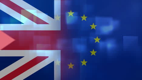 video de la bandera británica y de la ue