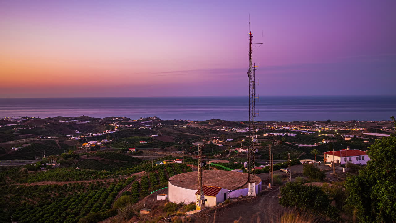 mar mediterráneo malaga españa vista elevada lapso de tiempo península ibérica amanecer