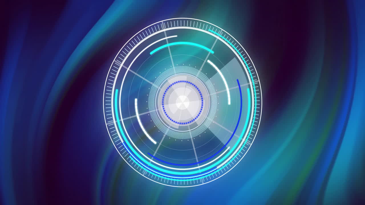 animación de escaneo de alcance sobre rastros de luz azul sobre fondo negro