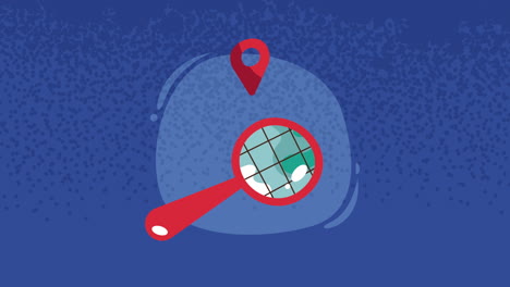 pin location in magnifying glass animation