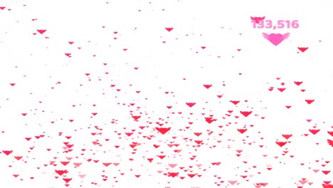 million hearts wing flying with count and valentine text