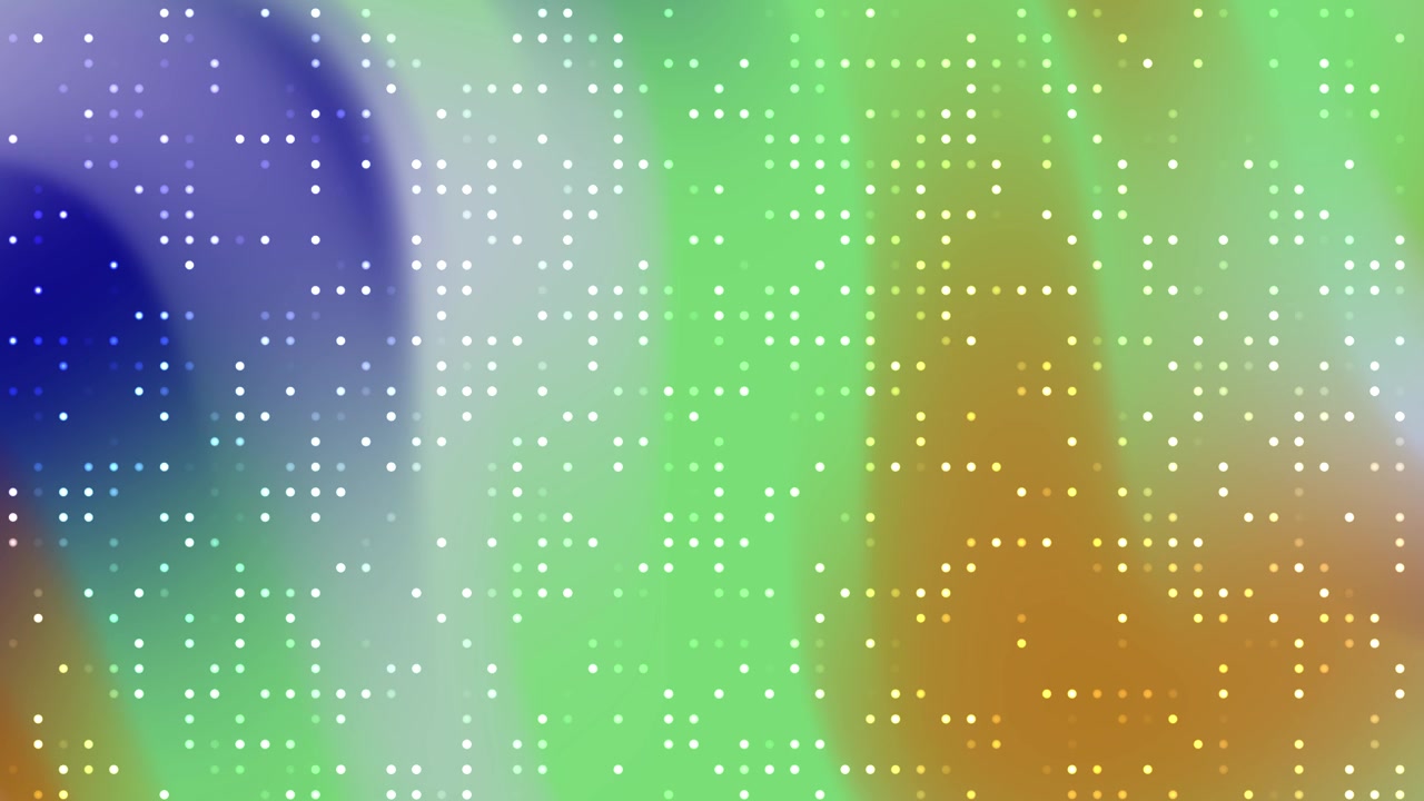 Abstract Digital Grid with Flickering Colorful Dots on Gradient Background