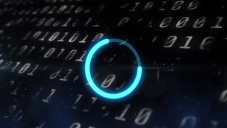 animation of data loading ring on black background