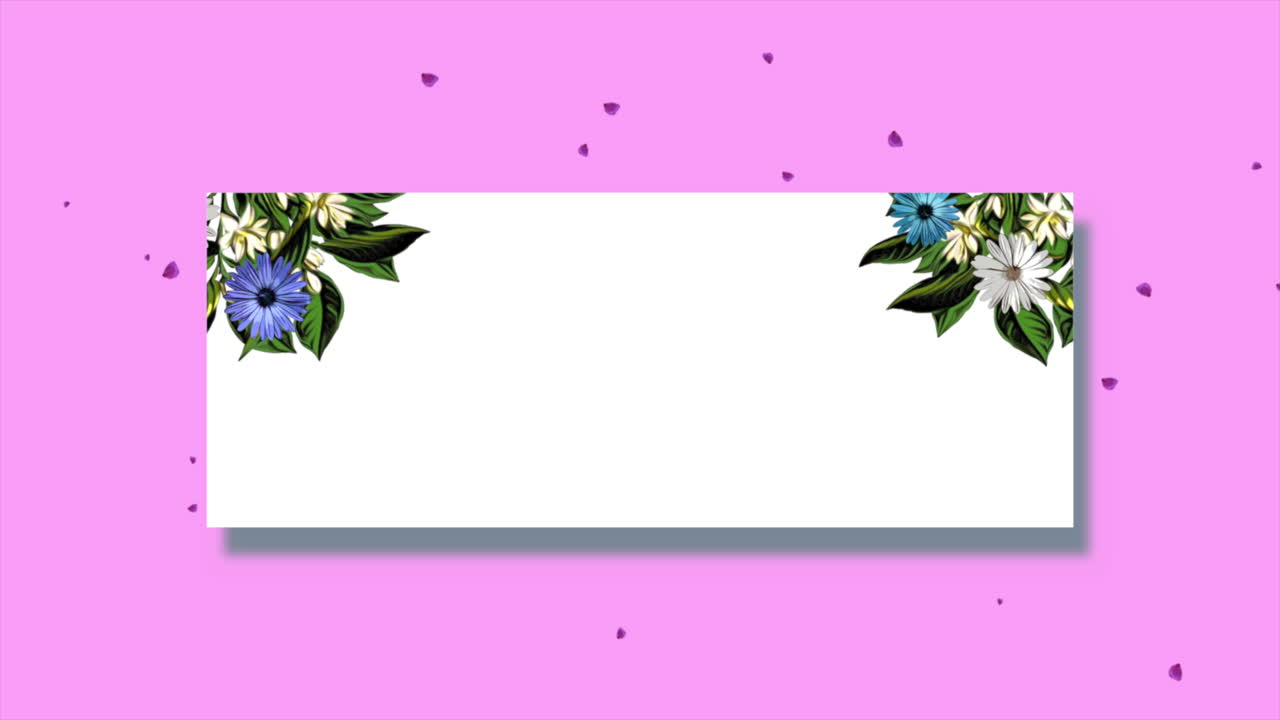 Flores retrô em moldura branca