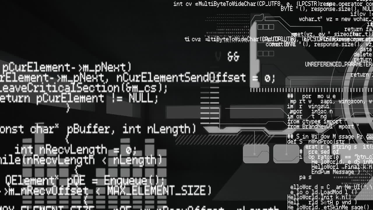 Animation of statistics recording and data processing on grey background