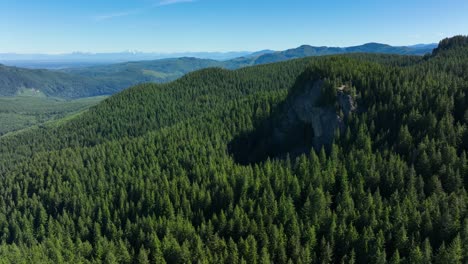 orbiting aerial shot of a hike's final destination with a great view