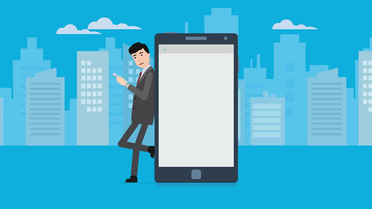 사업가 드폰을 조심하세요.