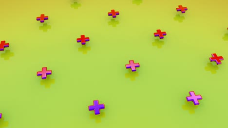 abstract 3d render cruce volando en diferentes colores holográficos. 4k animación sin fisuras de bucle de imágenes.