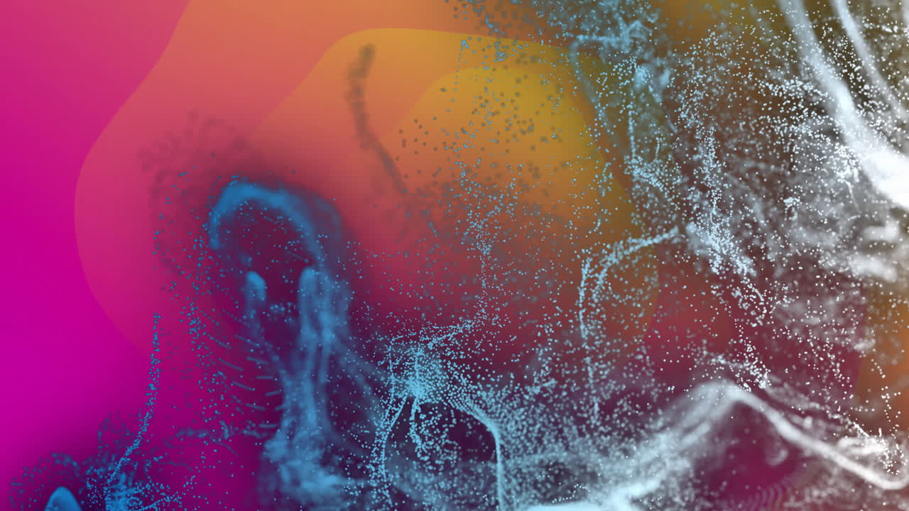 animación de puntos de luz brillantes que se mueven sobre un fondo púrpura