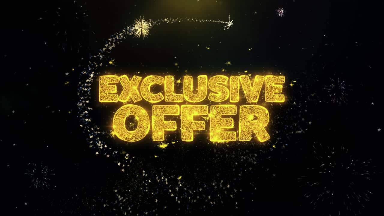 Exclusive Offer with Fireworks Graphic Design