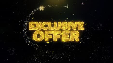 exclusive offer with fireworks graphic design