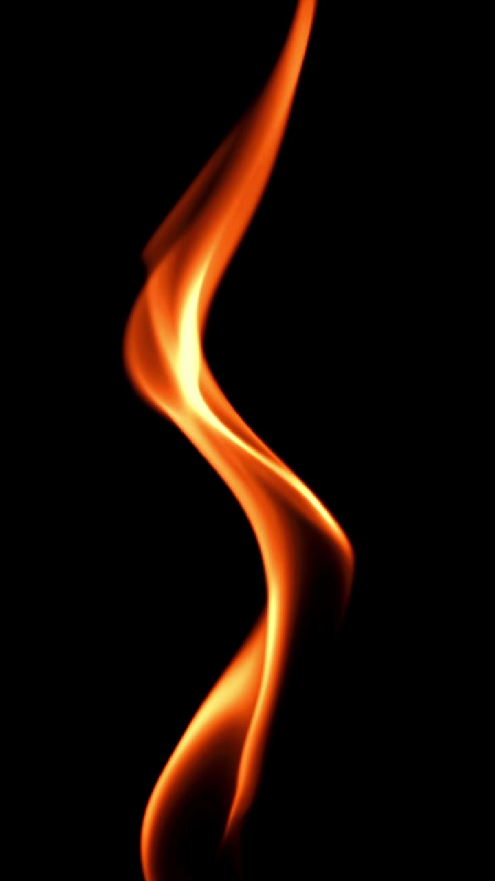 Abstract Orange Flame Flickering Against a Dark Background