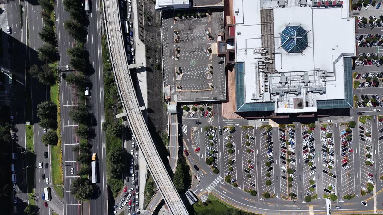 Aerial View of a Shopping Mall and Surrounding Roads