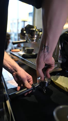 barista preparing coffee