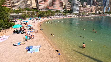 crowded beach in monaco