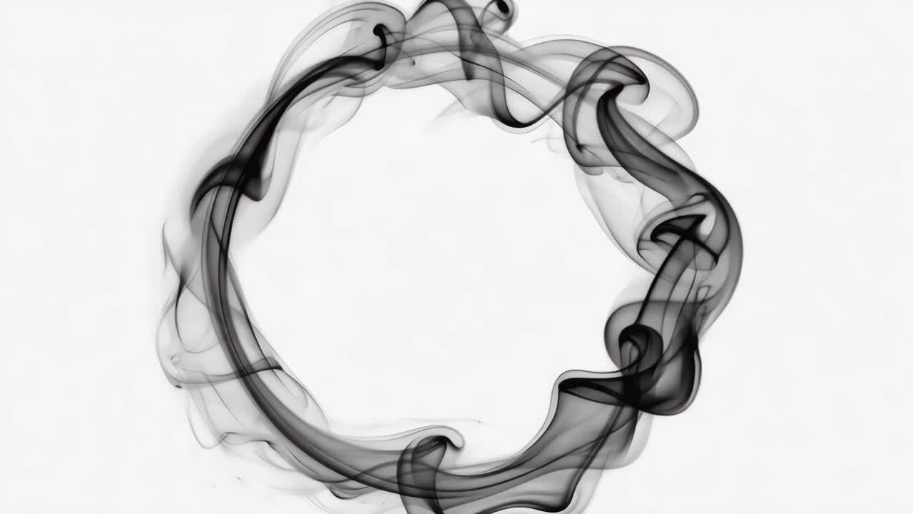 Abstract Smoke Rings on White Background