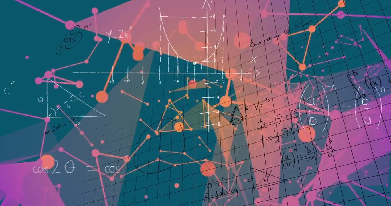Animation of mathematical equations and networks with data processing