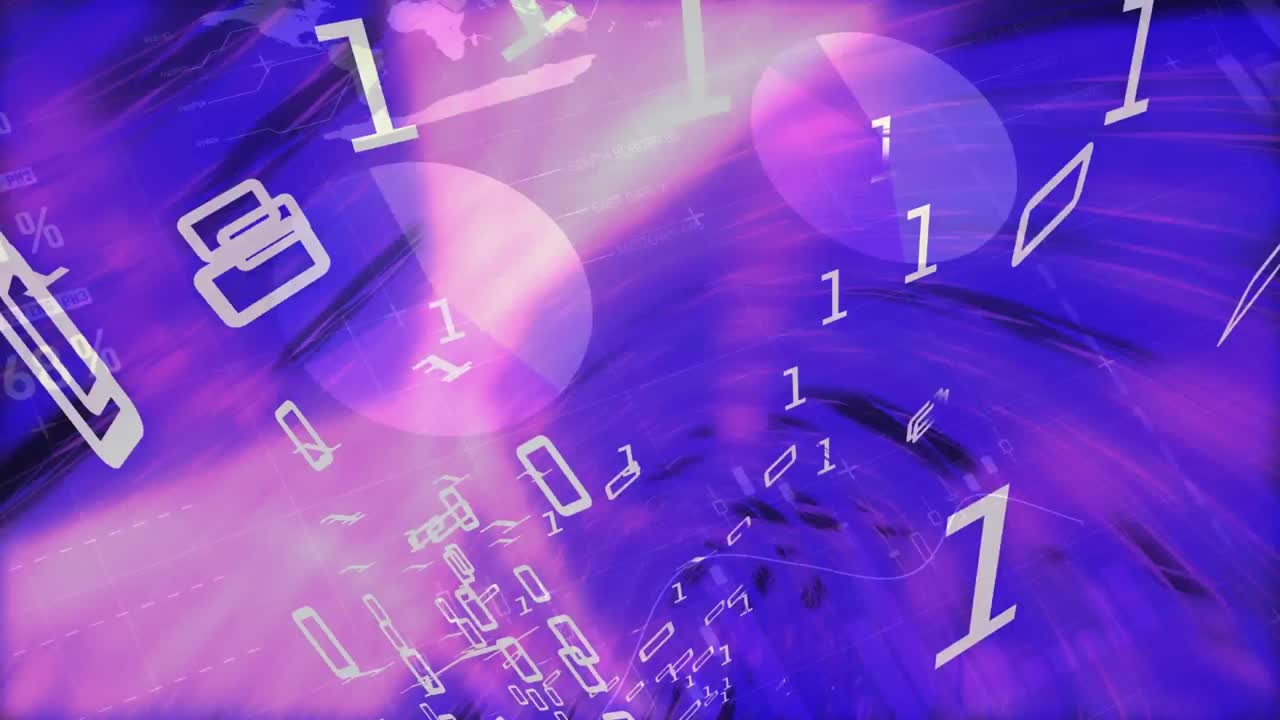 анимация статистики и обработки данных над деловыми людьми