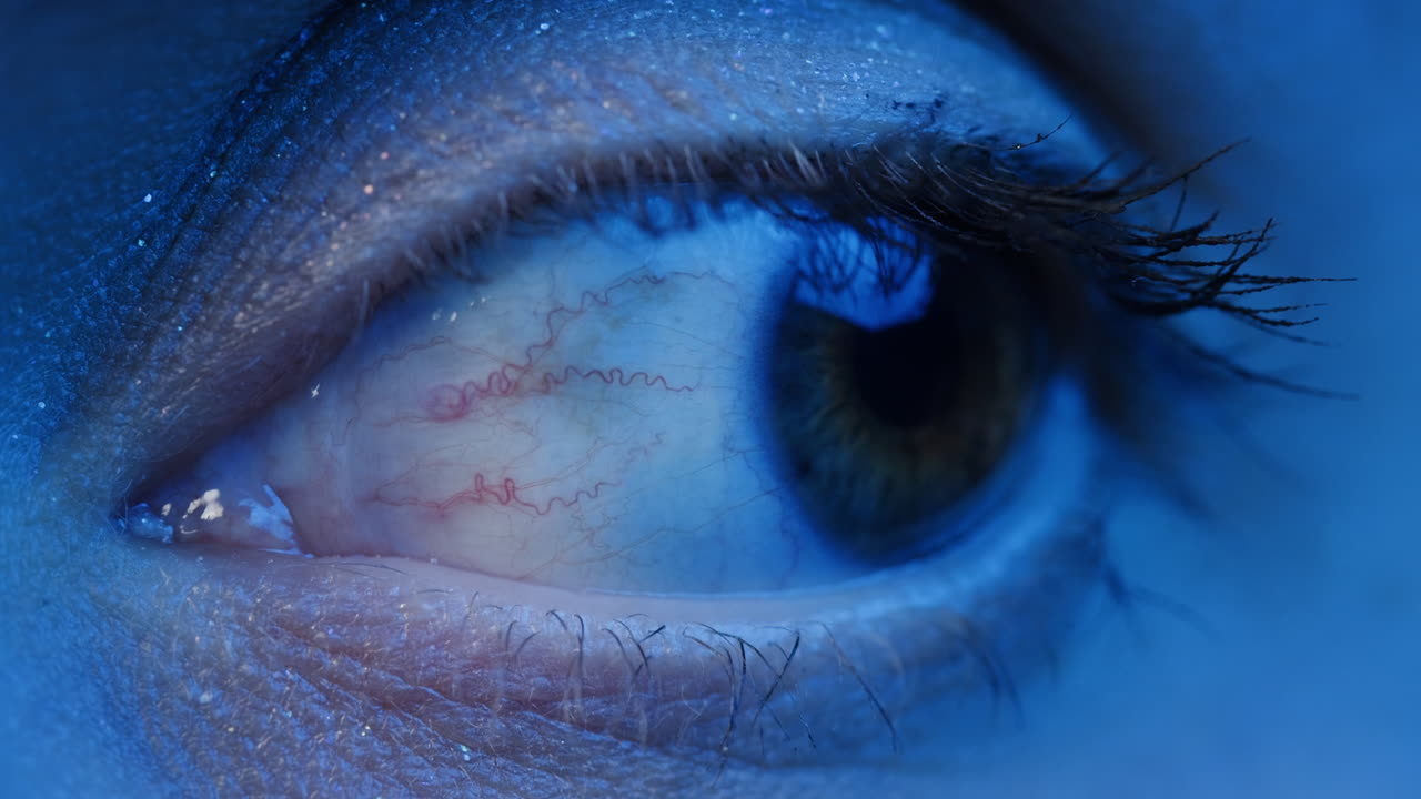 vista de cerca de los ojos humanos