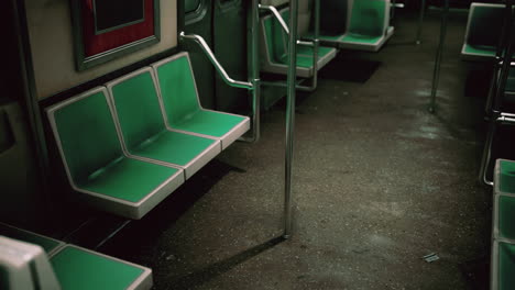 empty benches of metro wagon