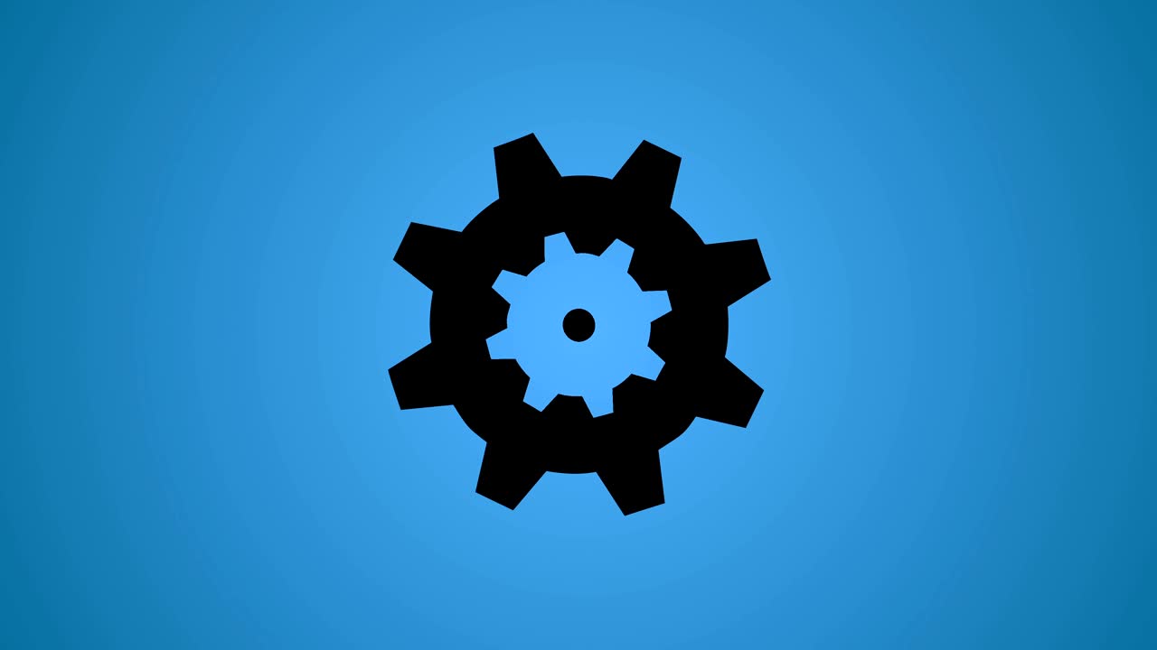 engranajes de trabajo de carga de pantalla estilo movimiento de fondo bucle sin costuras azul