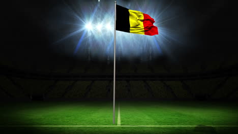 Belgium-national-flag-waving-on-flagpole