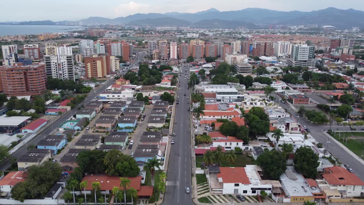 Veduta aerea di un'area della città di Lecheria, situata nel nord dello Stato di Anzoátegui, Venezuela